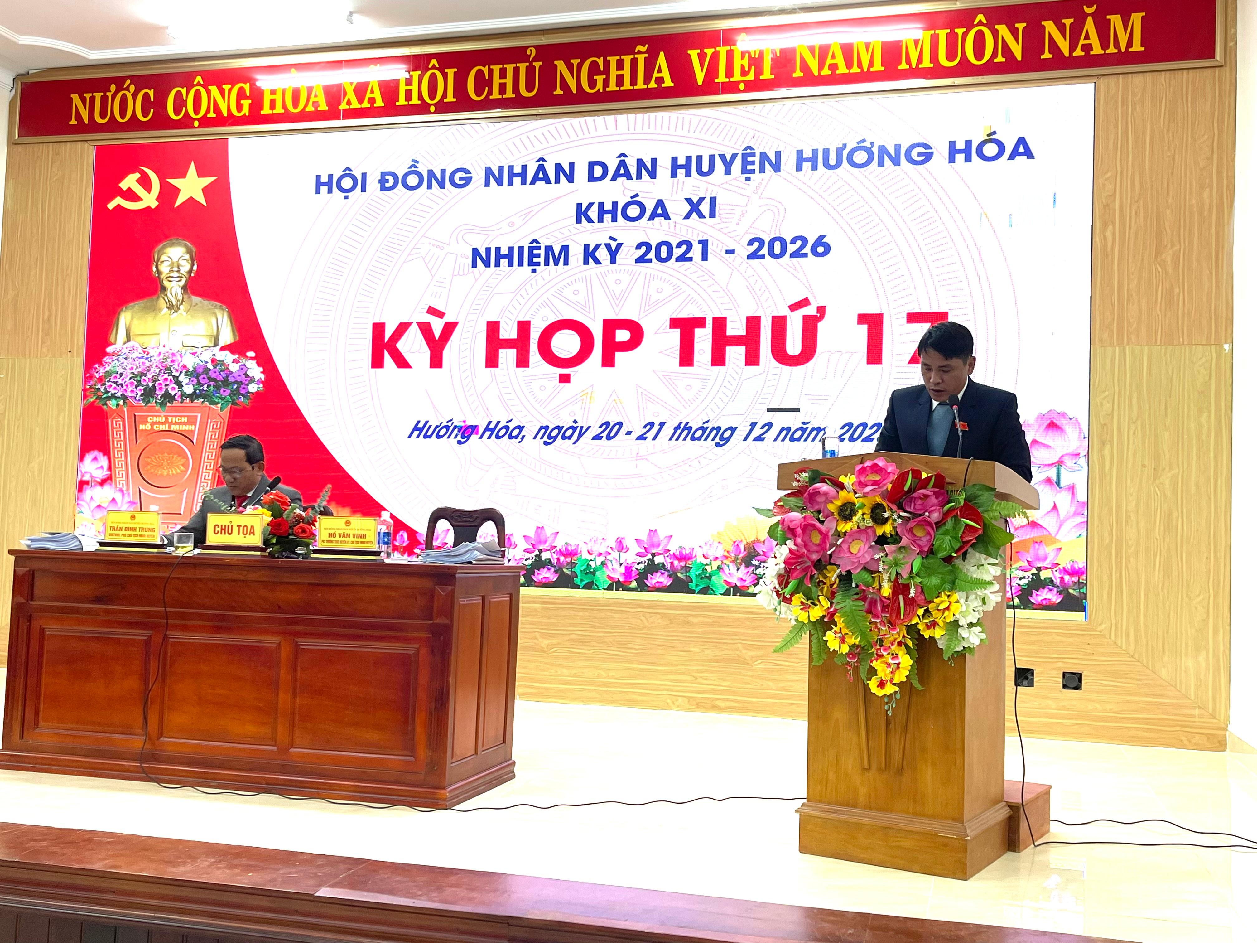 Kỳ họp thứ 17, HĐND huyện Hướng Hoá khoá XI nhiệm kỳ...