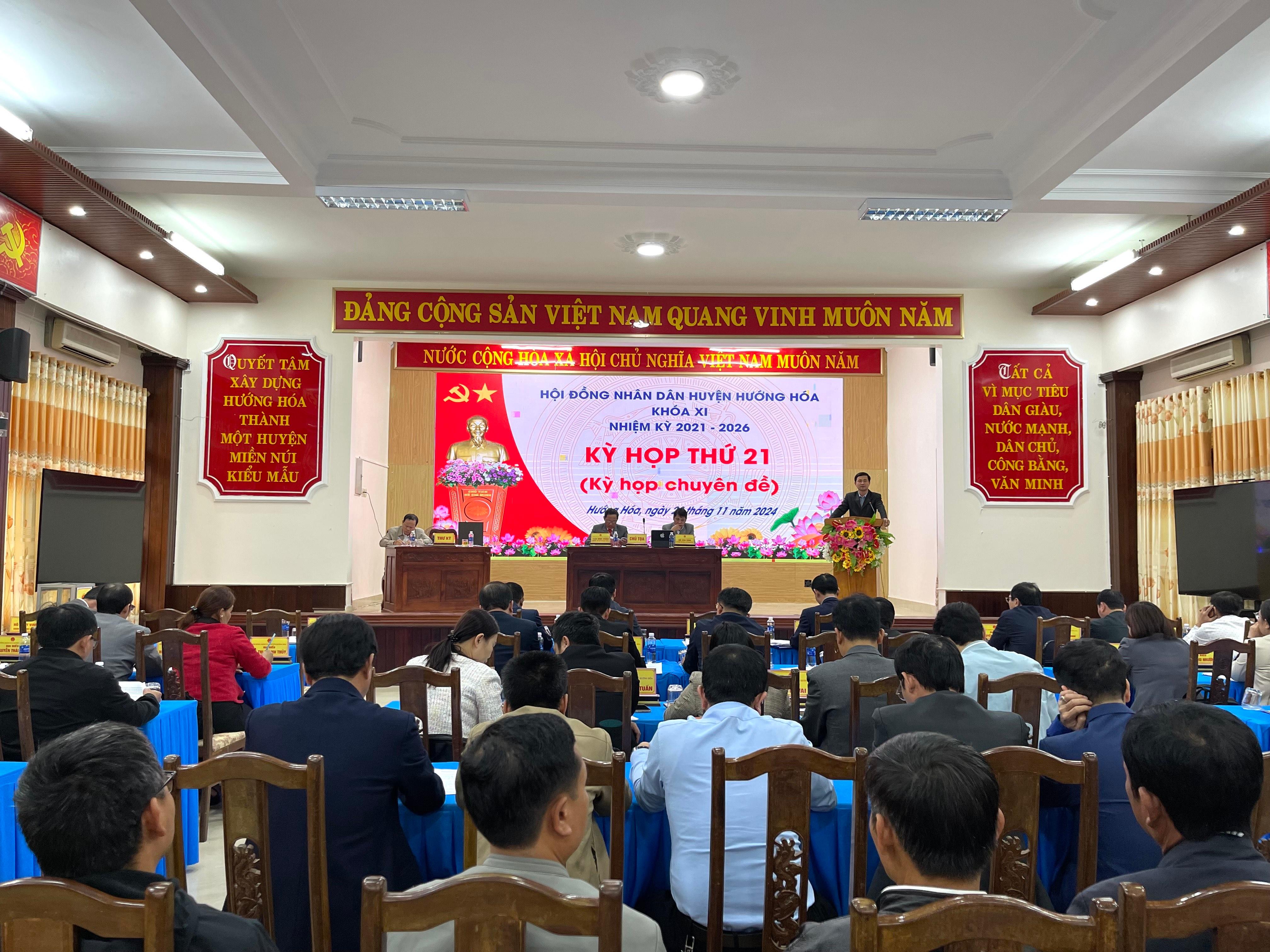 Kỳ họp thứ 21 HĐND huyện Hướng Hoá khoá XI, nhiệm kỳ...