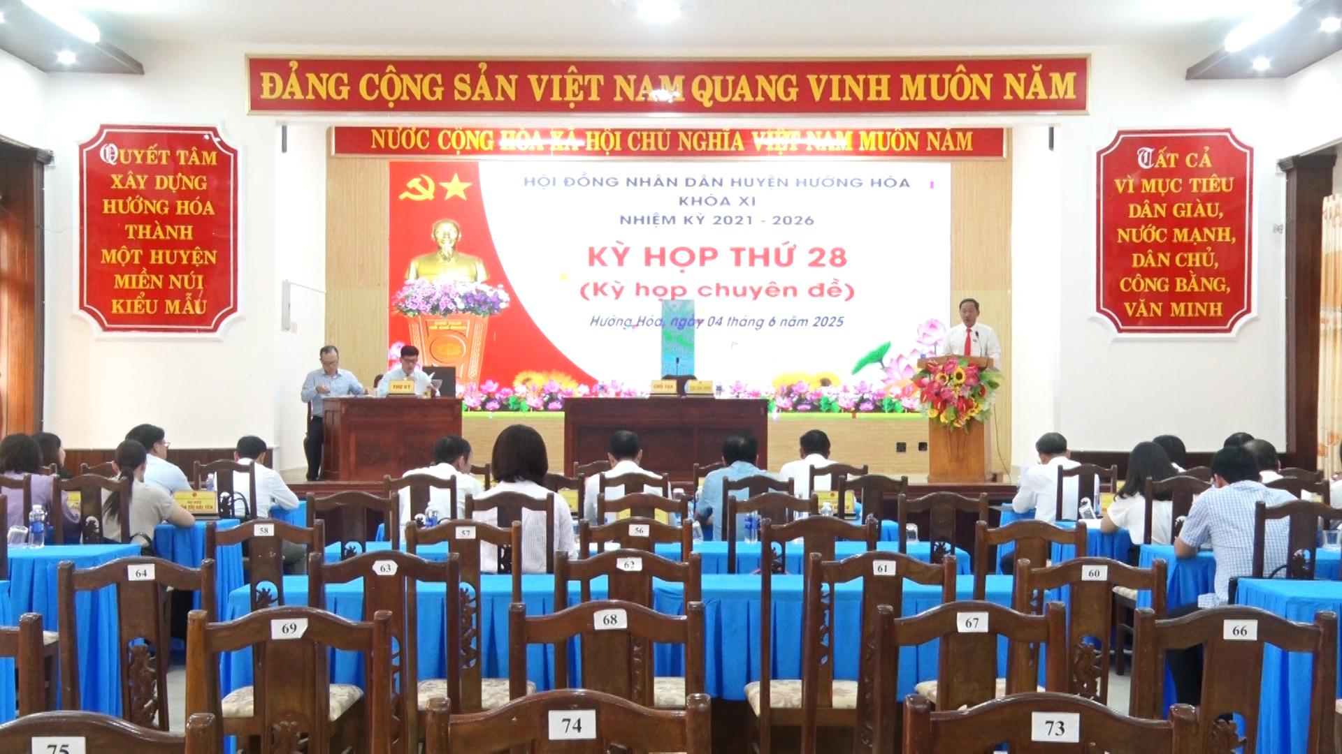 HĐND huyện tổ chức Kỳ họp thứ 28 (kỳ họp chuyên đề) khoá XI, nhiệm kỳ 2021 - 2026