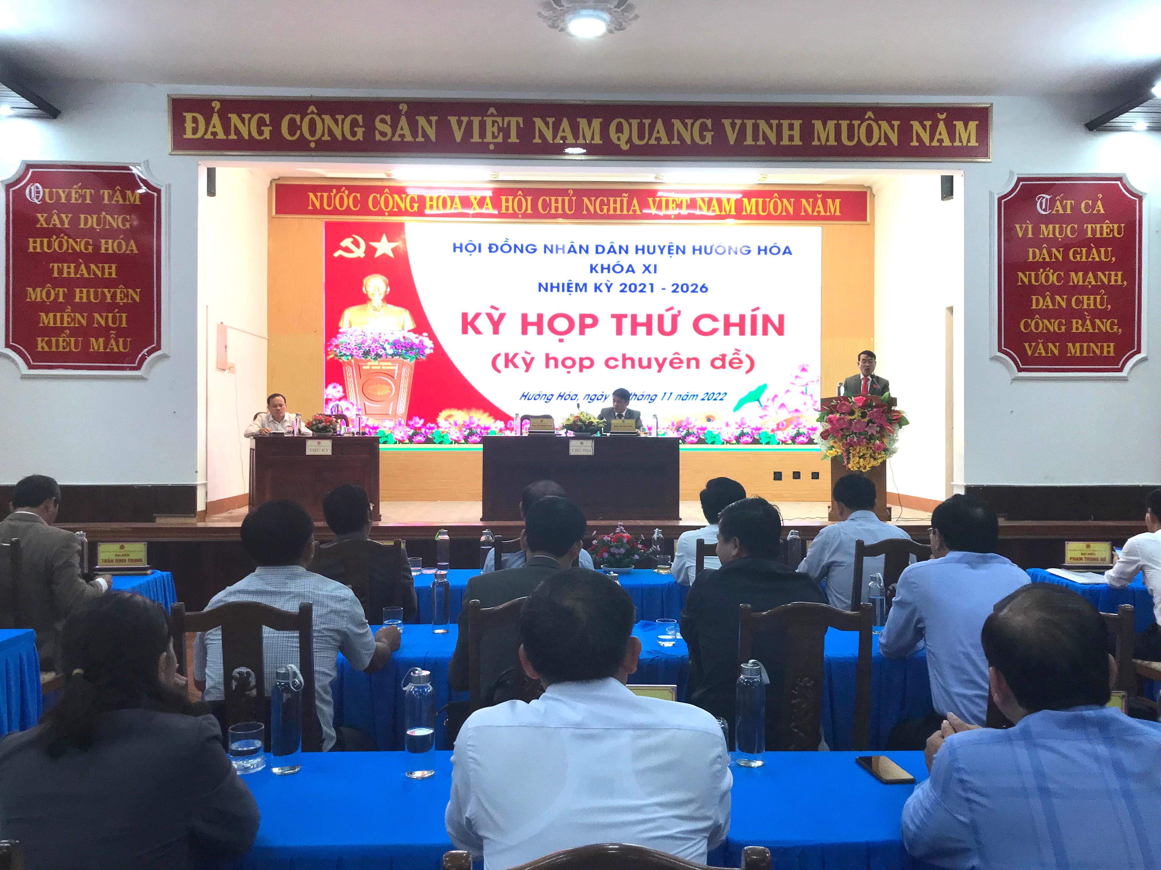 Kỳ họp thứ 9, HĐND huyện Hướng Hoá khoá XI nhiệm kỳ 2021 - 2026