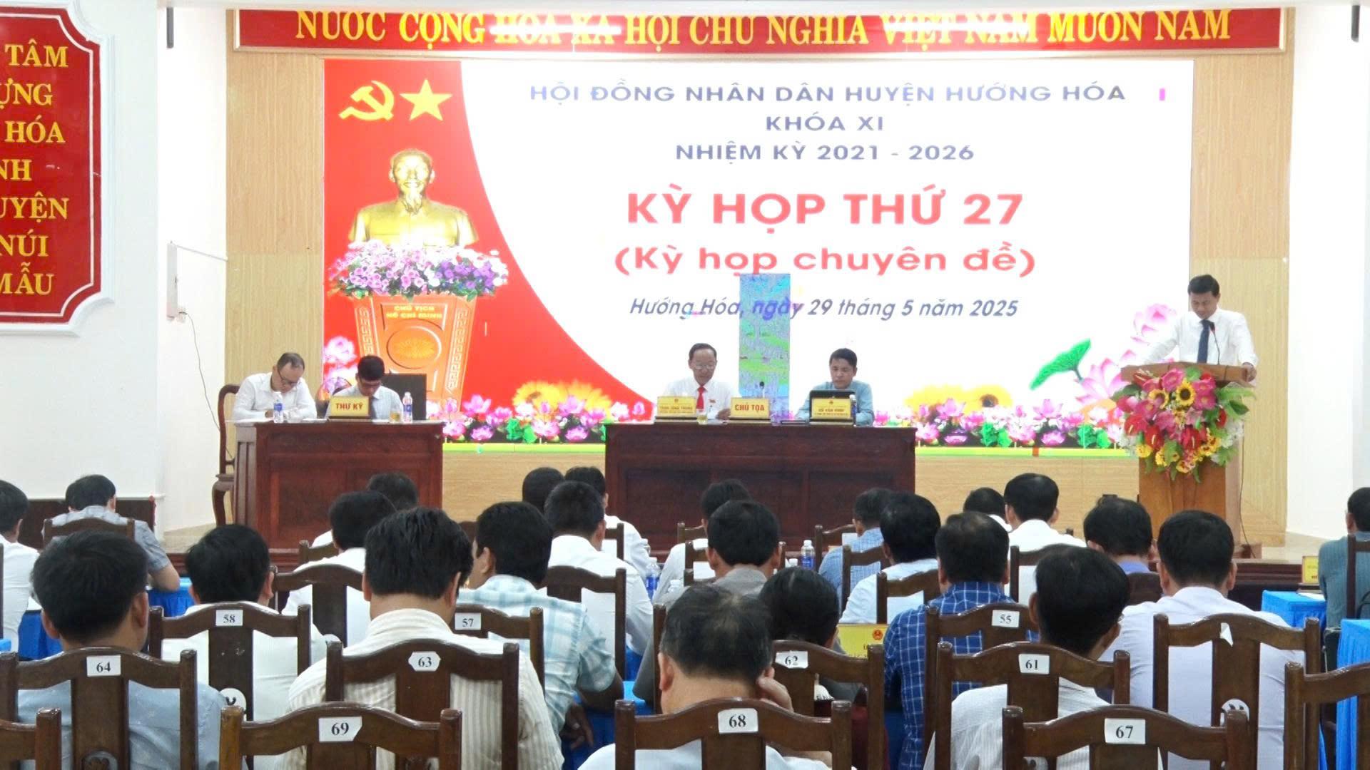 HĐND huyện tổ chức Kỳ họp thứ 27 (kỳ họp chuyên đề) khoá XI, nhiệm kỳ 2021 - 2026